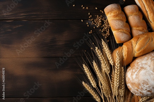 Banner design on multigrain bread theme with copy space photo