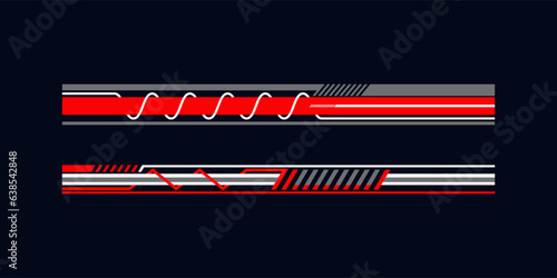 Sports stripes, car stickers black color. Racing decals for tuning