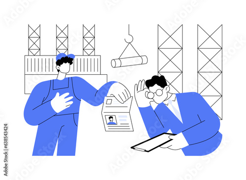 Immigration inspection abstract concept vector illustration.