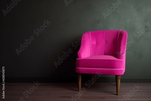Bright pink chair in the room. Generative AI
