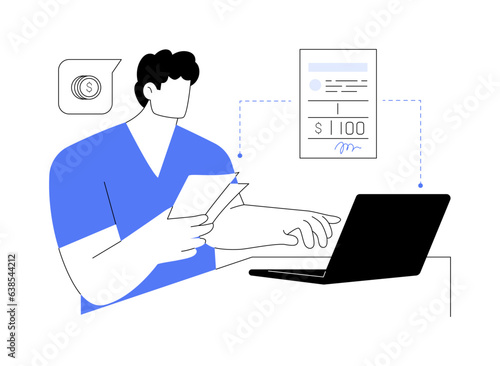 Paying fine online abstract concept vector illustration.