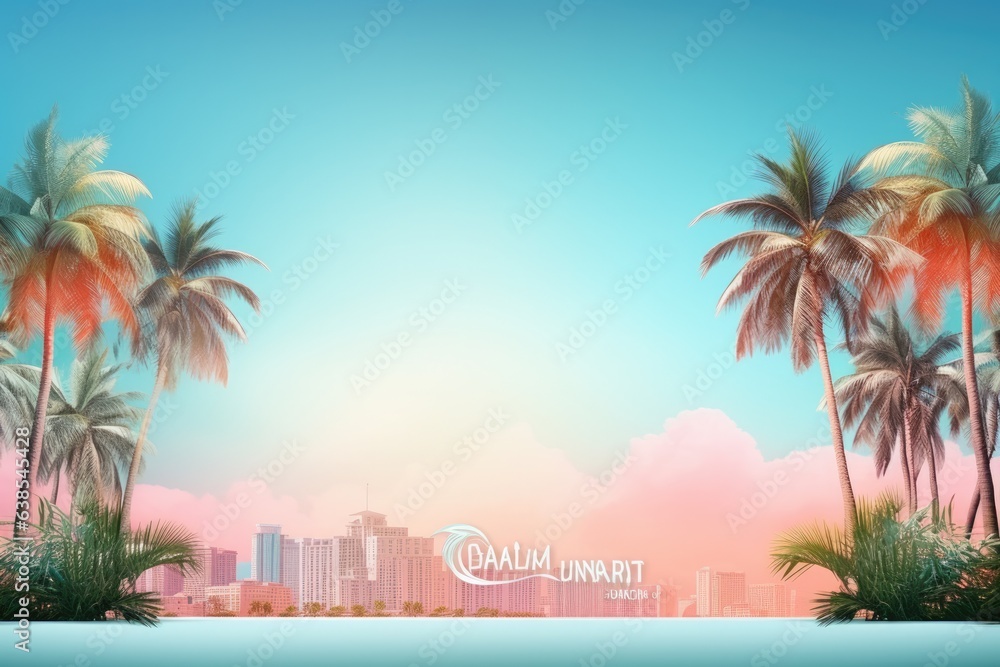 Miami themed background large copy space - stock picture backdrop