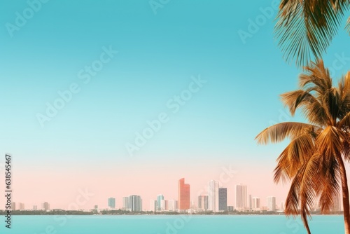Miami themed background large copy space - stock picture backdrop © 4kclips