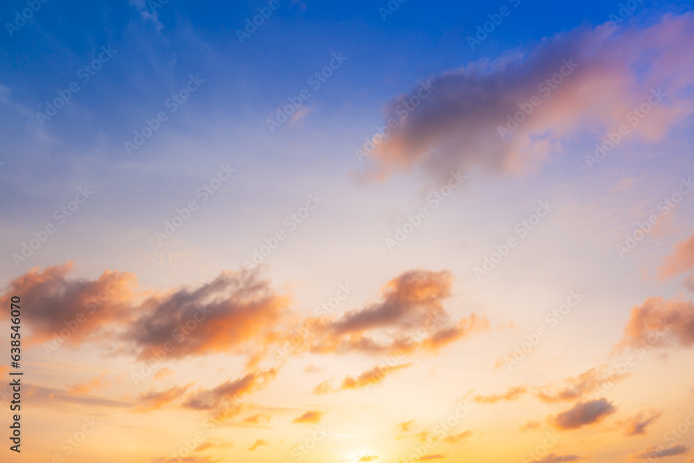 clouds and evening sky,Sunset sky for background or sunrise sky and clouds in the morning.