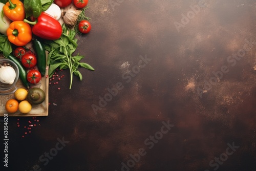 Salad themed background large copy space - stock picture backdrop