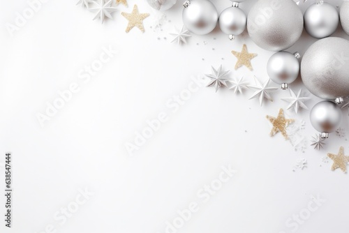 White Christmas themed background large copy space - stock picture backdrop