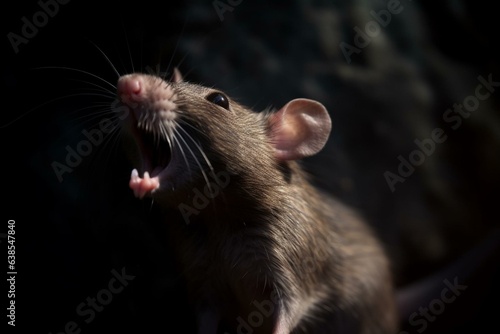 A rat shrieks loudly. Generative AI © Daria