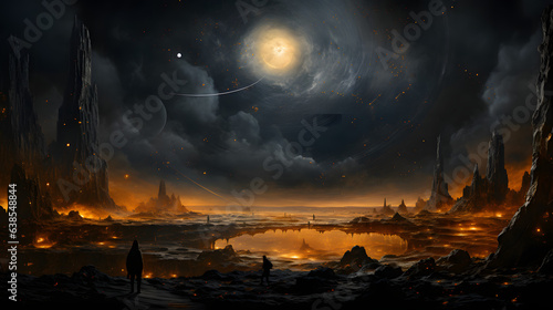 an artist's rendering of the planets from outer space