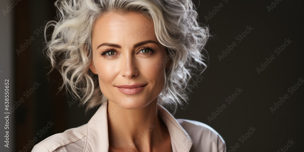 Cosmetology and Skincare: 50s Mature Woman's Portrait Cosmetology and Skincare: 50s Mature Woman's Portrait