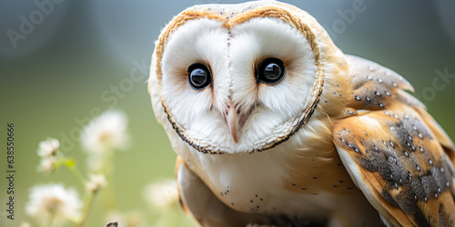 Feathered Predator: Owl Close-Up