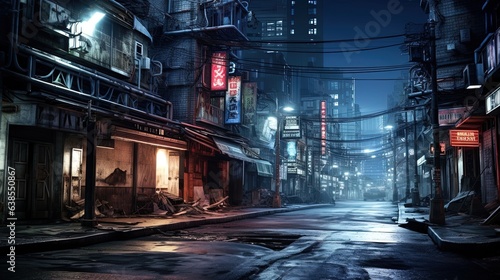 A good urban street in Japan at night © Resi