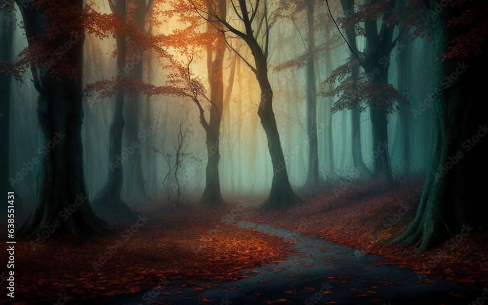 Fototapeta premium Fall Foliage. A Breathtaking Autumn Landscape