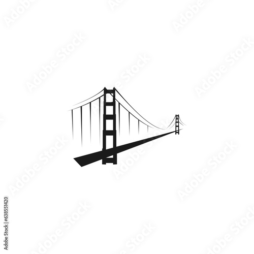 San Francisco bridge Logo design template. Simple and clean flat design of bridge vector template. bridge logo for business.