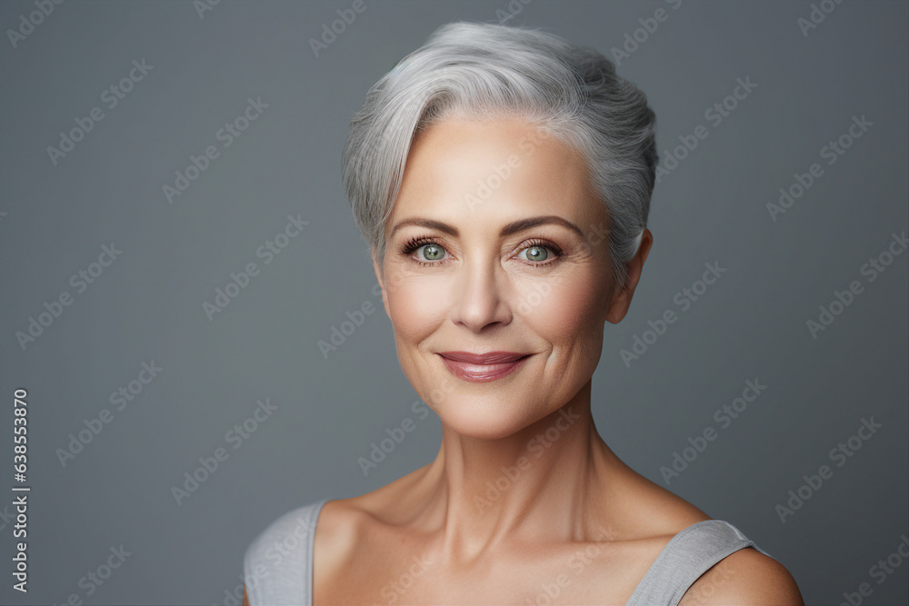 Generative AI picture mature old lady close up portrait Healthy face skin care beauty skincare cosmetics Generative AI picture mature old lady close up portrait Healthy face skin care beauty skincare cosmetics