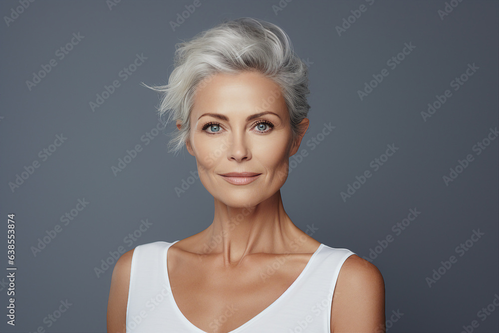Generative AI picture mature old lady close up portrait Healthy face skin care beauty skincare cosmetics Generative AI picture mature old lady close up portrait Healthy face skin care beauty skincare cosmetics