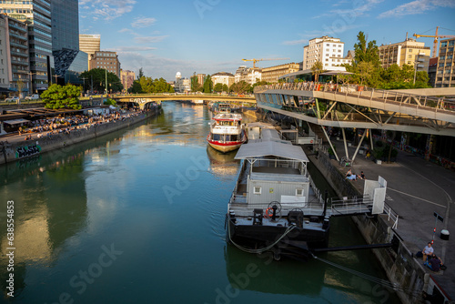 Embankment and bridge over the Danube Canal in Vienna