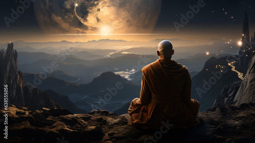 Wallpaper Mural cinematic monk astronaut growing plants in space Torontodigital.ca