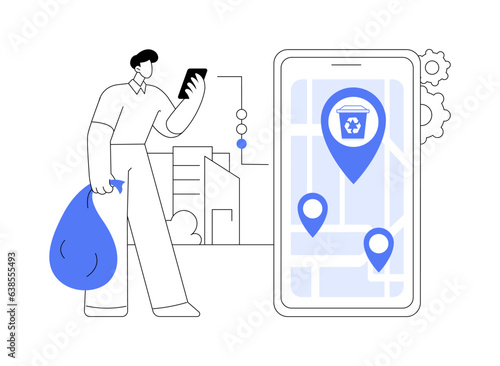 Waste app for citizens abstract concept vector illustration.