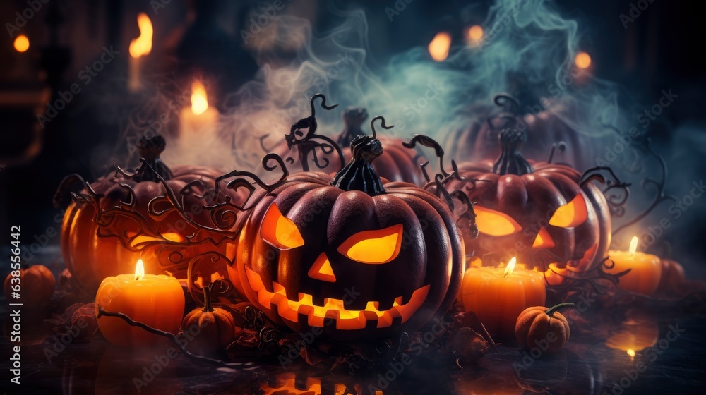 Naklejka premium Halloween Back Drop theme Generated AI tools