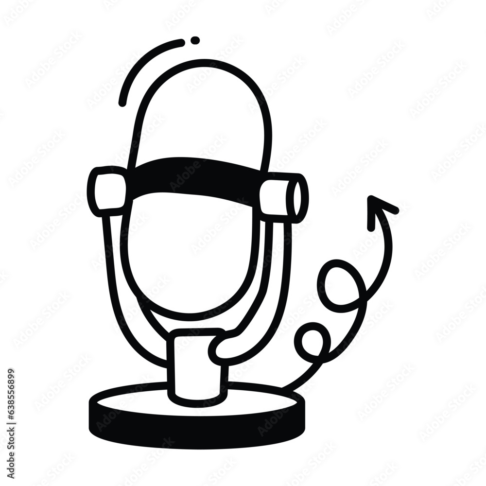 Microphone doodle Icon Design illustration. Business Symbol on White background EPS 10 File Microphone doodle Icon Design illustration. Business Symbol on White background EPS 10 File