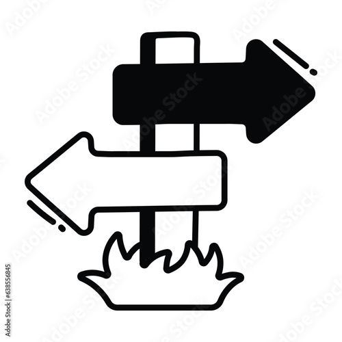 Direction doodle Icon Design illustration. Business Symbol on White background EPS 10 File