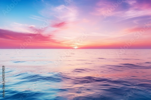 Sky with a gentle pastel sunset over ocean