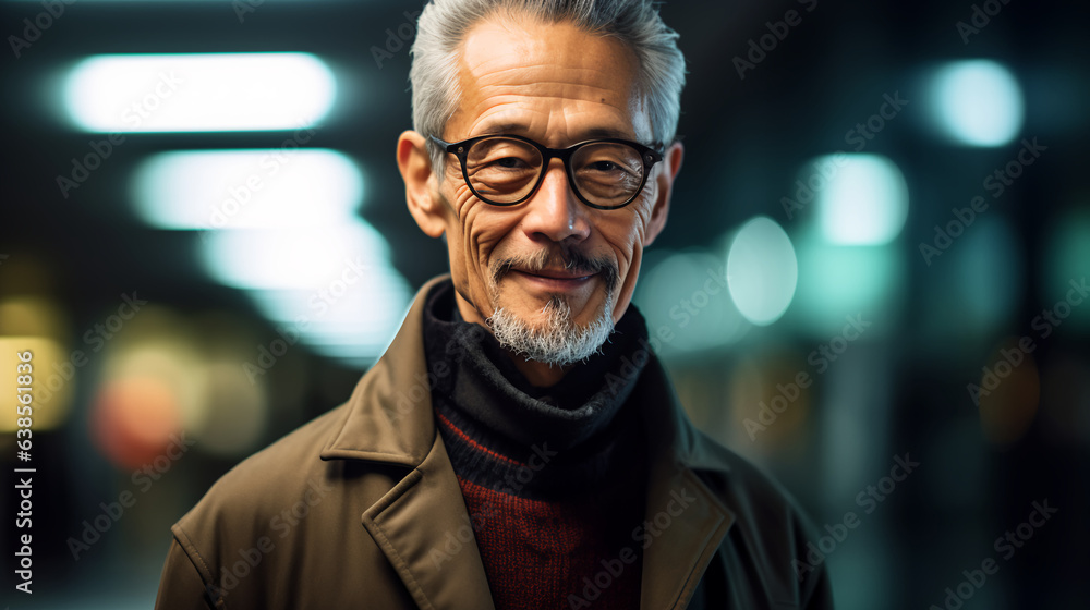 a visionary man donning a futuristic coat his enigmatic smile embodying innovation and forward-thinking a visionary man donning a futuristic coat his enigmatic smile embodying innovation and forward-thinking