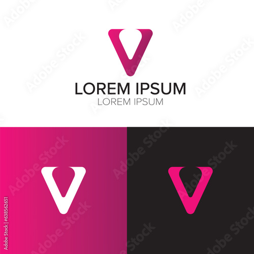V letter logo design. V creative initials monogram letter logo. V business and real estate logo vector template.