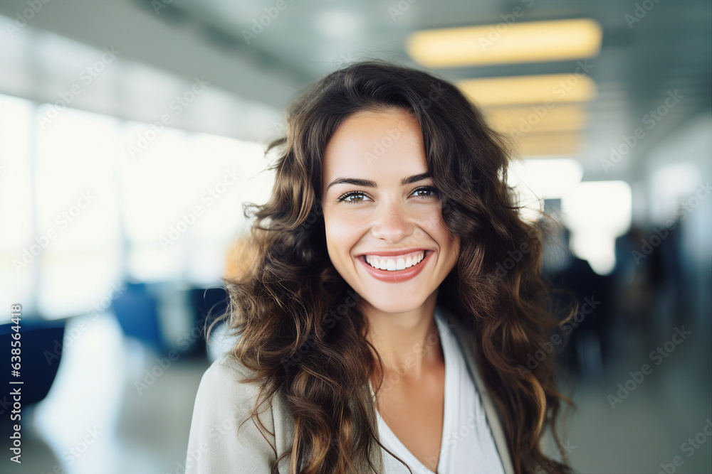 Generative AI picture of young attractive woman in the city lights backdrop Generative AI picture of young attractive woman in the city lights backdrop