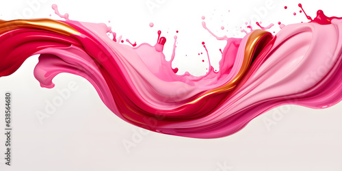 Gold and pink abstract wavy splash background 