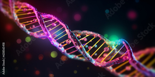 human DNA on a blurred background. 