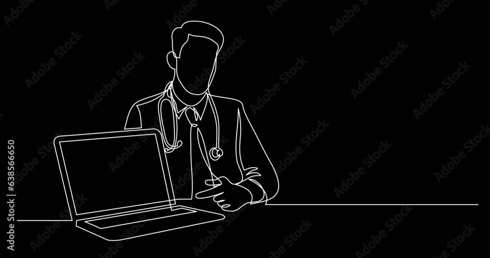 continuous line drawing vector illustration with FULLY EDITABLE STROKE ...