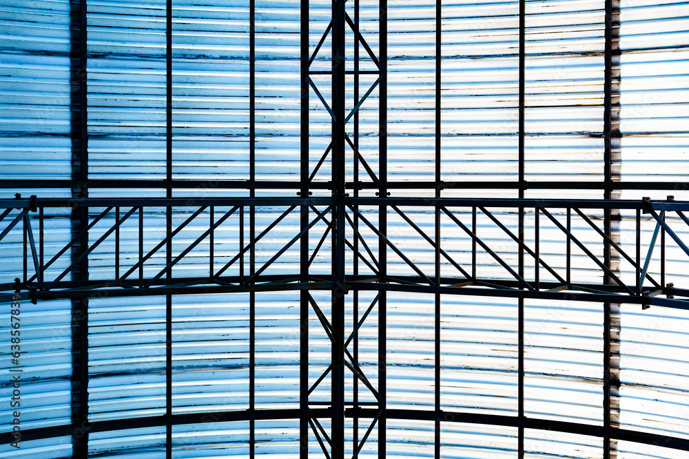 Polycarbonate protective structure. Sun and rain protection canopy.