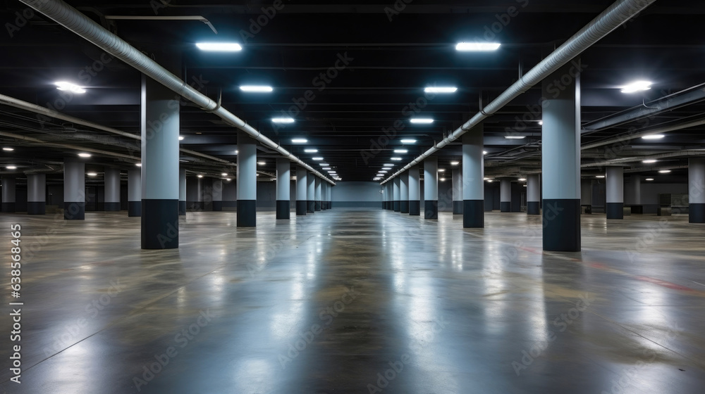 Urban Labyrinth: Vacant Underground Mall Parking Space Urban Labyrinth: Vacant Underground Mall Parking Space