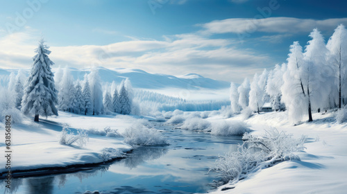 Serene Snowy Scenery: A White Winter Wonderland