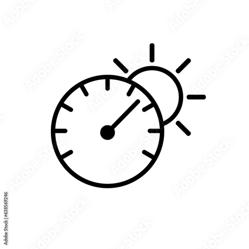 barometer, sunny - vector icon