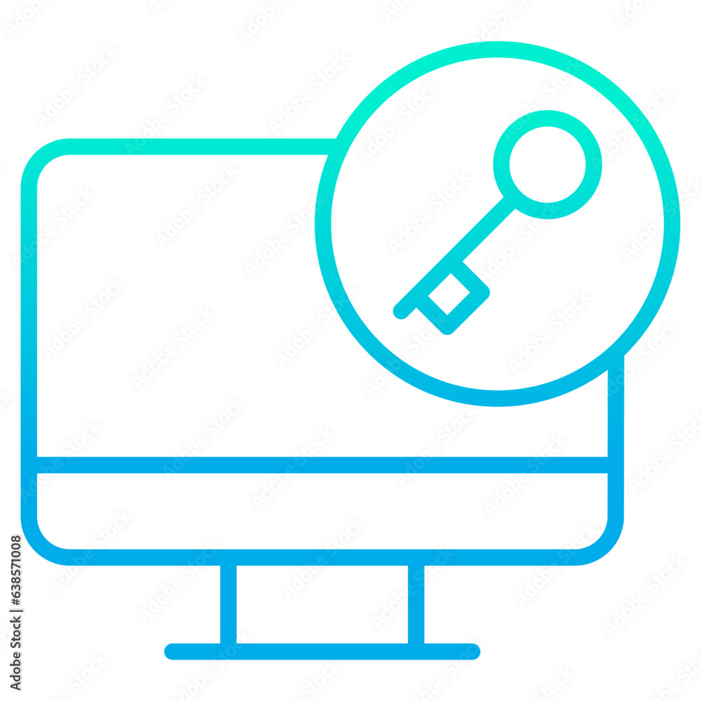 Outline gradient Computer Key icon Outline gradient Computer Key icon