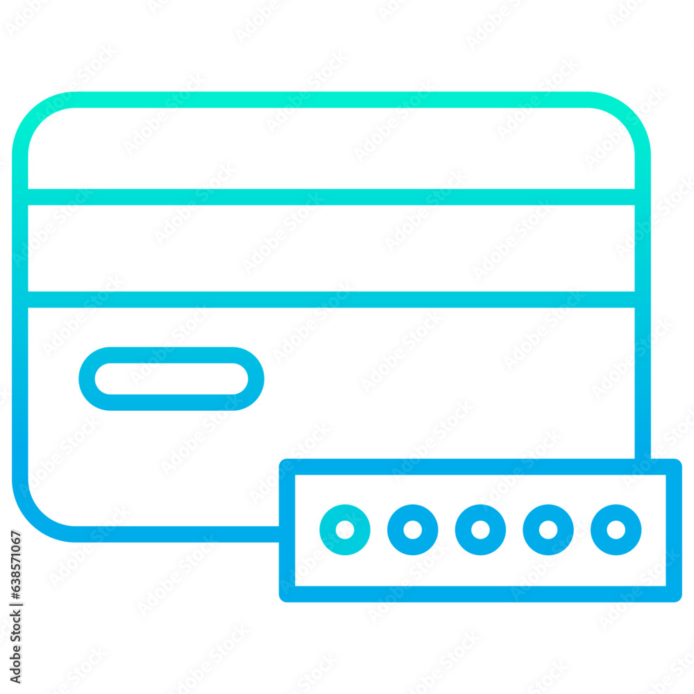Outline gradient Credit Card Password icon Outline gradient Credit Card Password icon