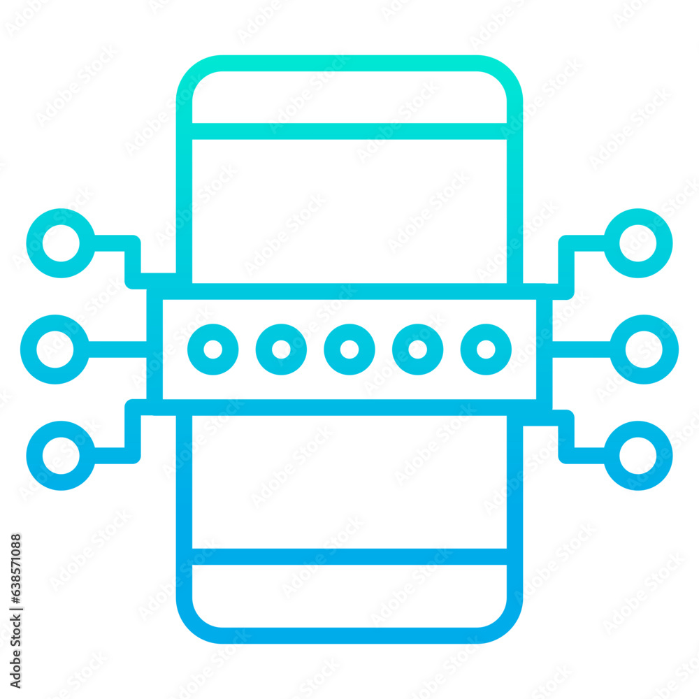 Outline gradient Mobile Password icon Outline gradient Mobile Password icon