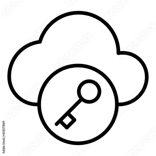 Outline Cloud Key icon