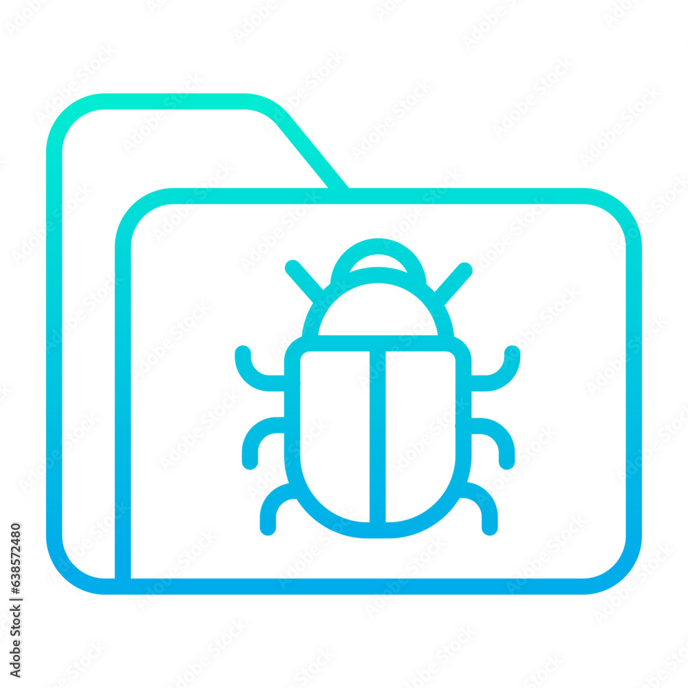 Outline gradient Folder Bug icon Outline gradient Folder Bug icon