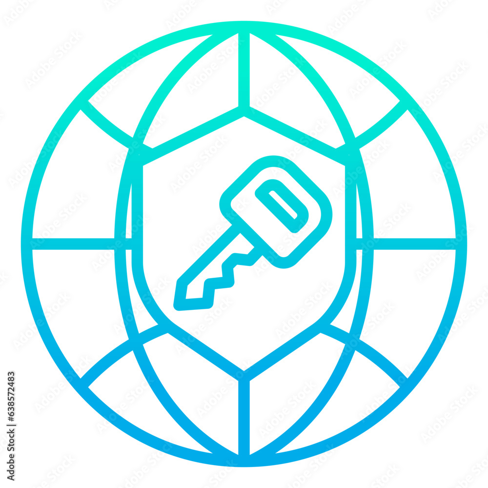 Outline gradient Global Security lock icon Outline gradient Global Security lock icon