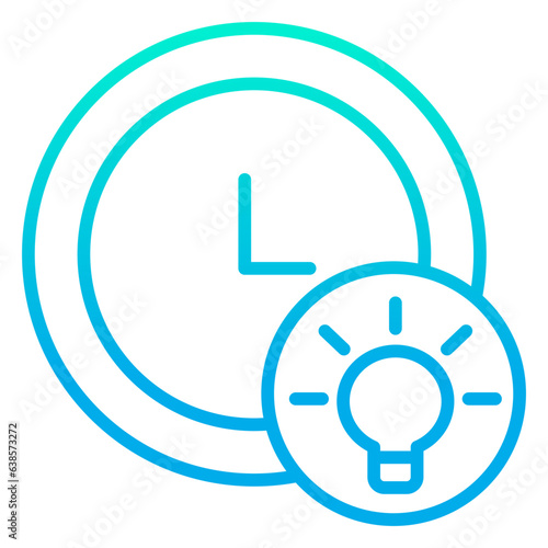 Outline gradient Time Idea icon