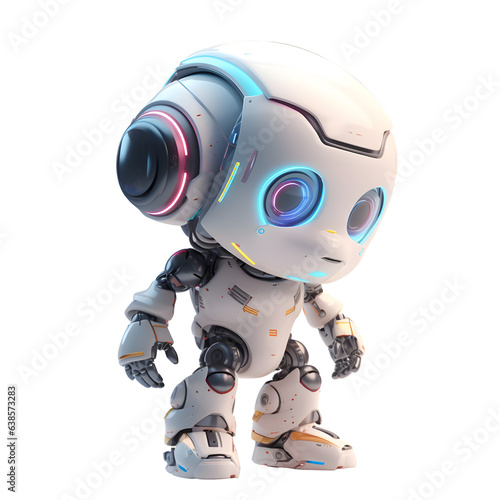 3D Render of a Robot with a white background. 3D Rendering © Muhammad