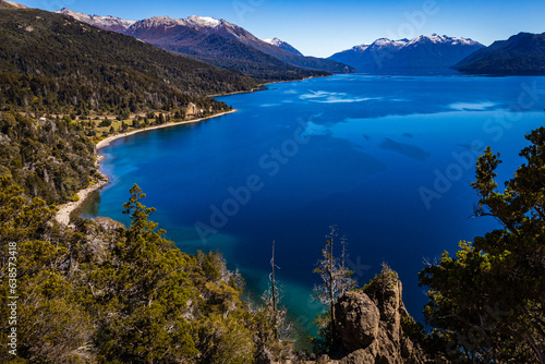 Villa Traful, Patagonia, Argentina. Beautiful Traful Lake off of the Limay River in Neuquen Province which is located inside of the Nahuel Huapi National Park. photo