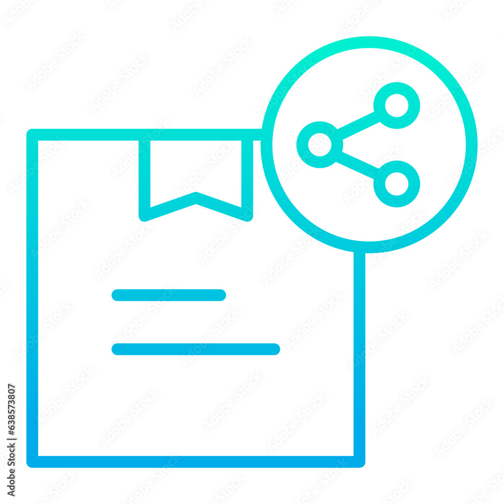 Outline gradient Share shipping box icon Outline gradient Share shipping box icon