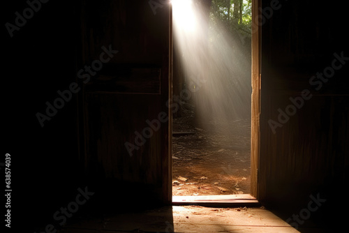 Sunlight Spilling from an Ajar Door © Andrii 