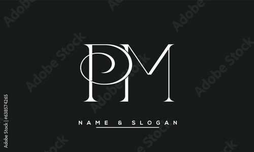 PM,  MP,  P,  M  Abstract  Letters  Logo  Monogram