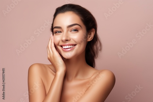young smiling model with a delicate and beautiful face