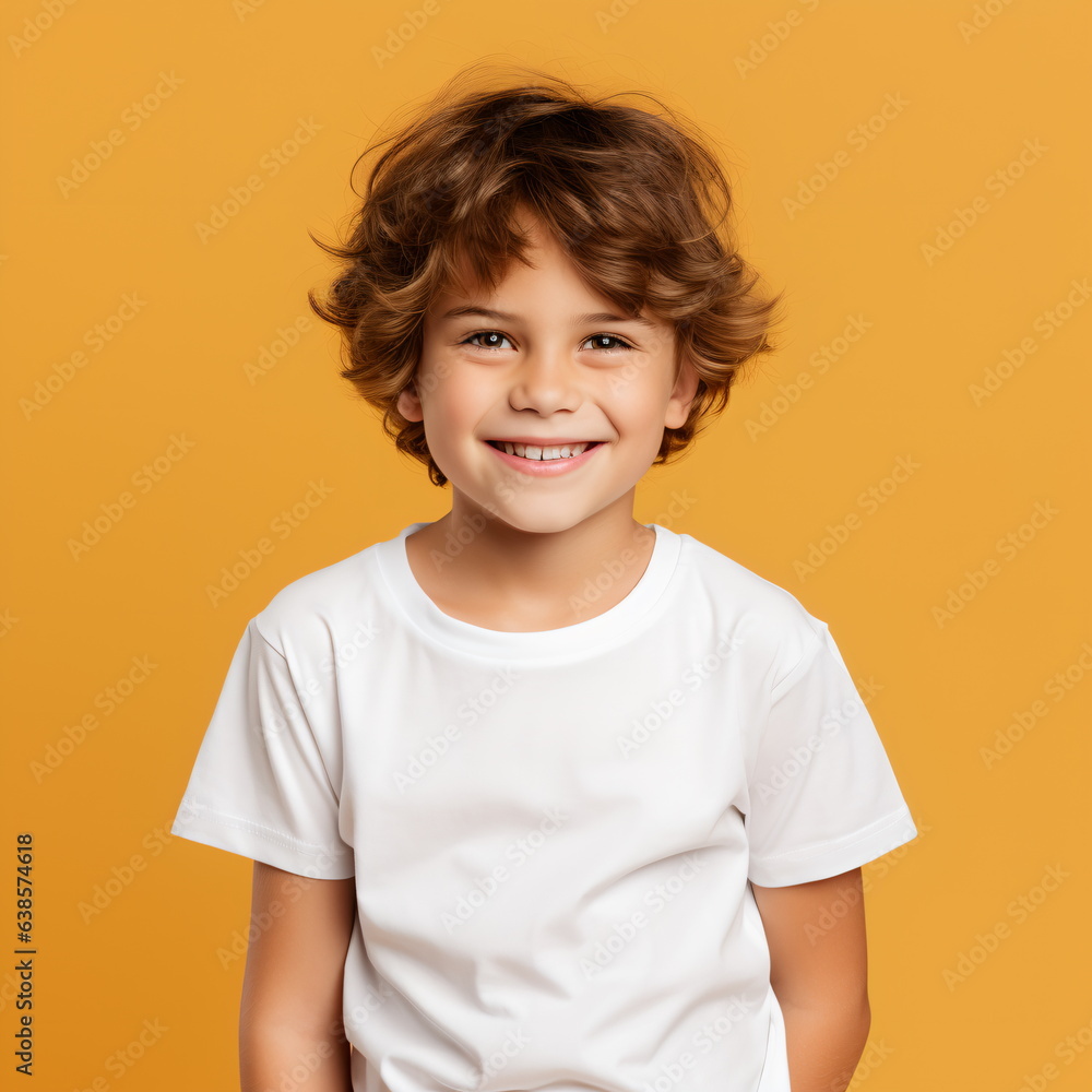 a boy in a casual style on yellow background. a boy in a casual style on yellow background.